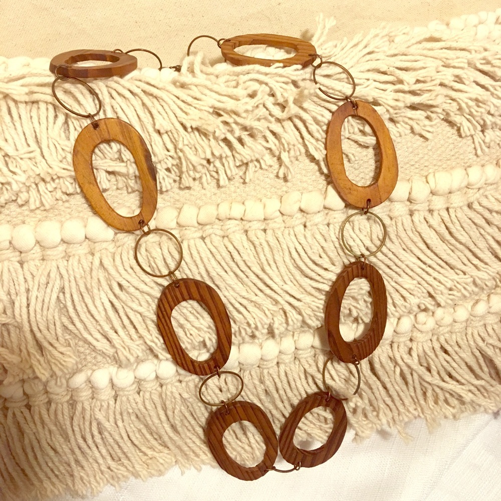 🤎 Wood open ring necklace